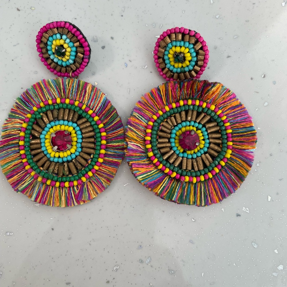 Beaded multi color earrings